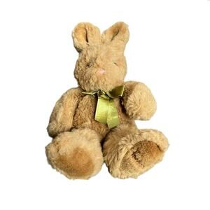 HARROD KNIGHTBRIDGE Brown Bunny Embroidered Logo Ribbon 17" Easter Rabbit